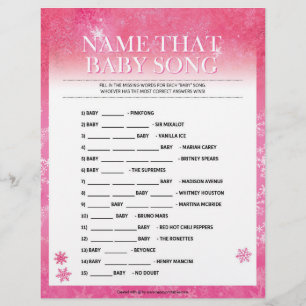 Namn Baby Sång [Snöj Rosa] Brevhuvud