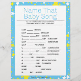 Namn Baby Sång [Starry Nattblått] Brevhuvud