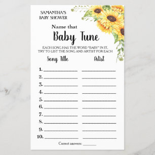 Namn Baby tune - engelskt spansk-duschkort Flygblad