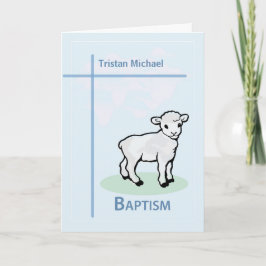 Namn Baptism Blue Boy Lamb Kort