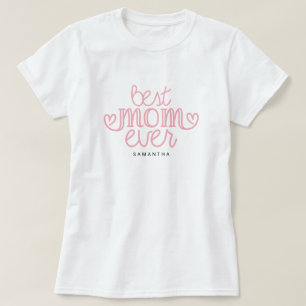 Namn Bästa Mamma någonsin Typografi Anpassningsbar T Shirt