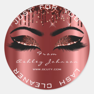 Namn Beauty Lash Burgundy Guld Lash Öga Runt Klistermärke