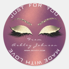 Namn Beauty Salon Glitter Copper Ro Tack Runt Klistermärke