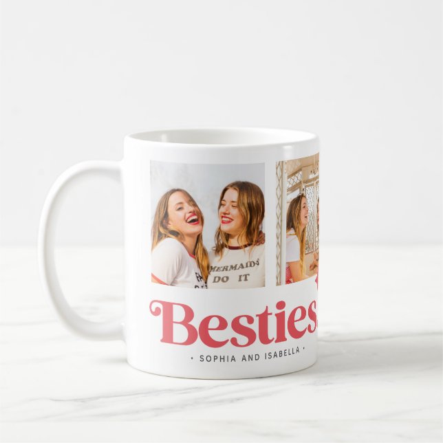 Namn Besties Collage Photo Mugg (Vänster)