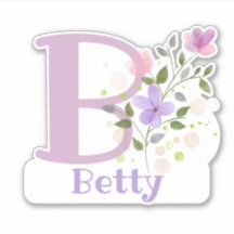 Namn Betty & Initial med Blommigt Design