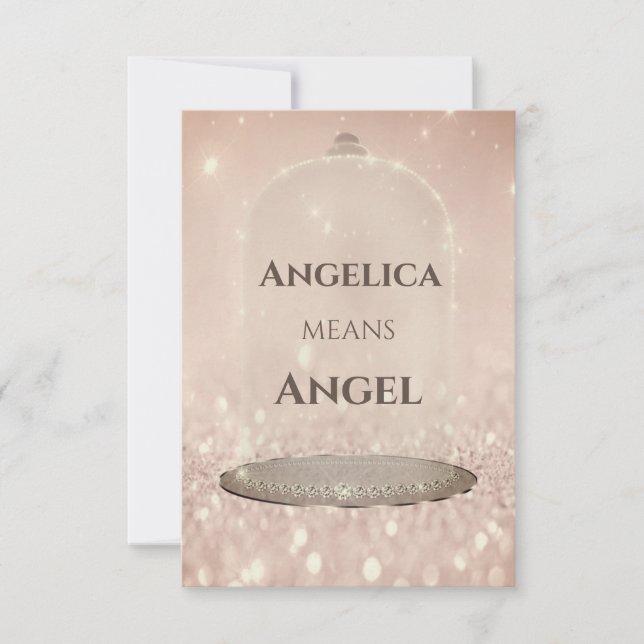 Namn Betyder Angelica Glitter Ro Sweet 16:e Inbjudningar (Framsida)