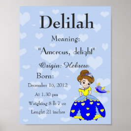Namn betyder keepsakplantskola Delilah Poster
