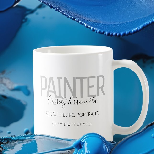 Namn Black Grått Painter Kaffemugg (Get this mug for yourself and as a way to promote your artwork. )