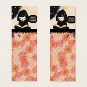 Namn Blommigt Black Orange Peach Bokmärken Litet Visitkort