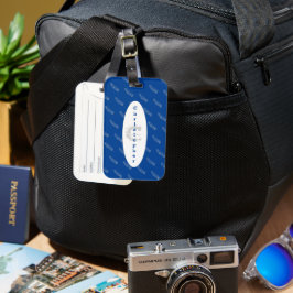 Namn Blue Feathers Mönster Elegant Enkel modern Bagagebricka