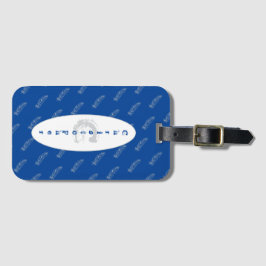 Namn Blue Feathers Mönster Elegant Enkel modern Bagagebricka