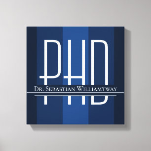 Namn Blue Studenten PhD Canvastryck