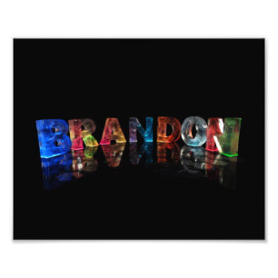 Namn Brandon i 3D Ljus Fototryck