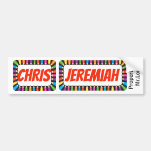 Namn bricka Chris och Jeremiah-skylt/klistermärke Bildekal
