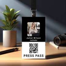 namn bricka coola qr-mediekod för press-ID-bricka