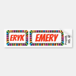 Namn bricka Eryk och Emery-skylt/dekal/magnet Bildekal