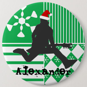 Namn bricka för den Santa rockstjärnajulstrumpan Knapp