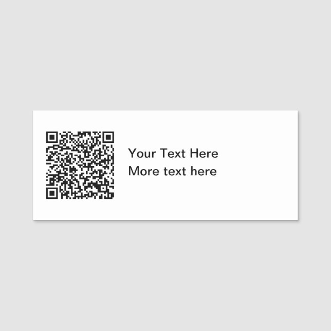 Namn bricka för QR-kodinformation Namnbricka (Framsida)