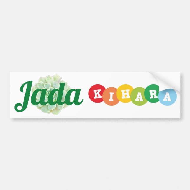 Namn bricka Jada och Kihara Bildekal (Framsidan)