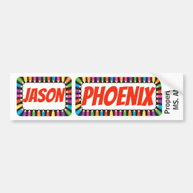 Namn bricka Jason och Phoenix-skylt/dekal/magnet Bildekal (Framsidan)