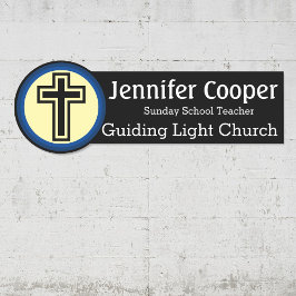 Namn bricka Kor Logotyp Anpassningsbar Text Church Namnbricka