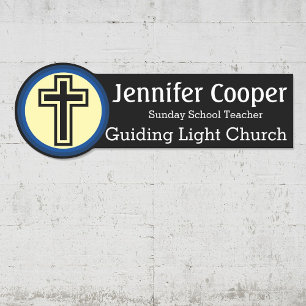 Namn bricka Kor Logotyp Anpassningsbar Text Church Namnbricka