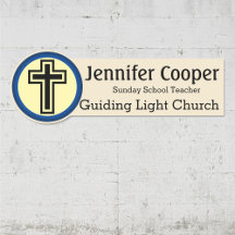 Namn bricka Kor Logotyp Anpassningsbar Text Church