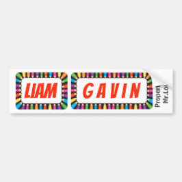Namn bricka Liam och Gavin-skylt/dekal/magnet Bildekal