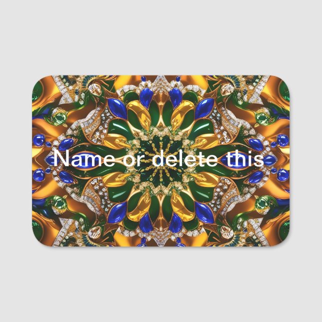 Namn bricka med Brasilien Färg Namnbricka (Framsida)