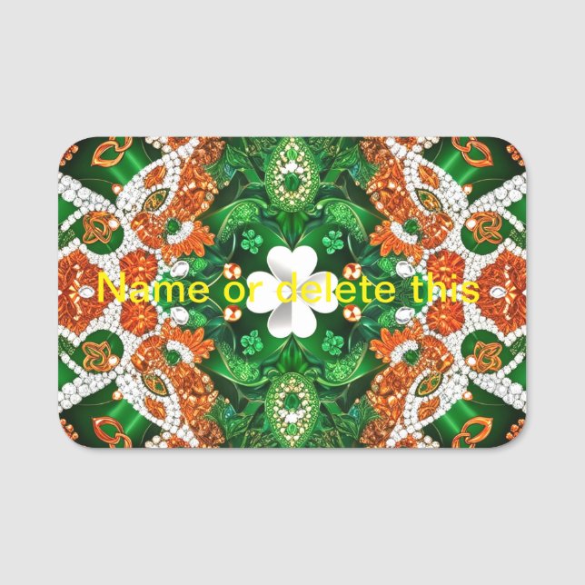 Namn bricka med Irländska Färg Namnbricka (Framsida)
