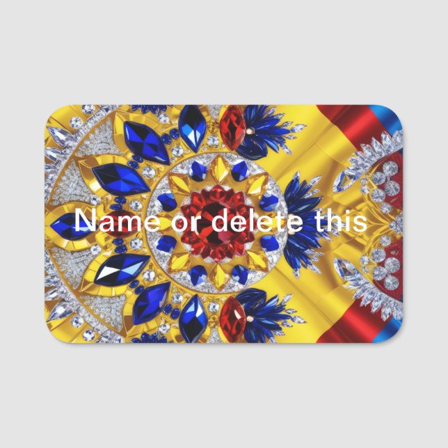 Namn bricka med rumänska Färg Namnbricka (Framsida)