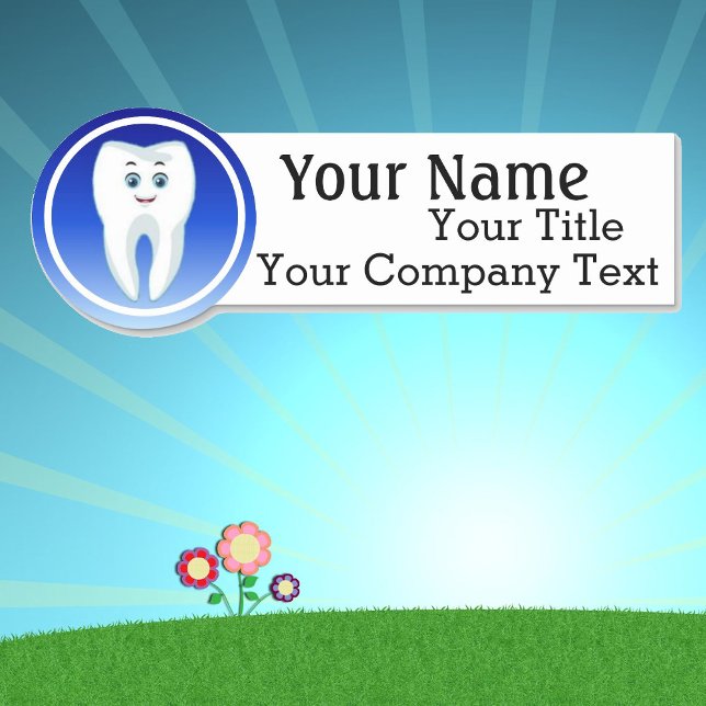 Namn bricka med textbrickan för tandtråd, Logotyp, Namnbricka (Skapare uppladdad)