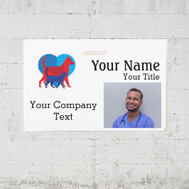 Namn bricka med veterinär Logotyp Text-FOTO-ID