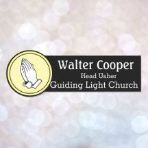 Namn bricka Praying Händer eller din Logotyp Usher