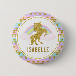 Namn bricka Rainbow Unicorn Party Pin Knapp