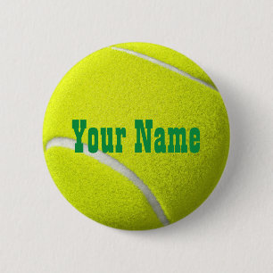 Namn bricka Tennis Boll Button Knapp