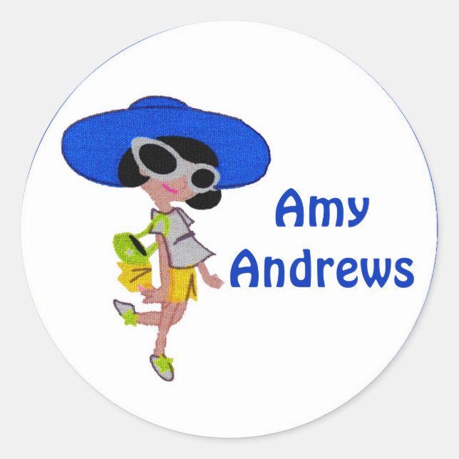 Namn brickaklistermärke runt klistermärke (Framsida)