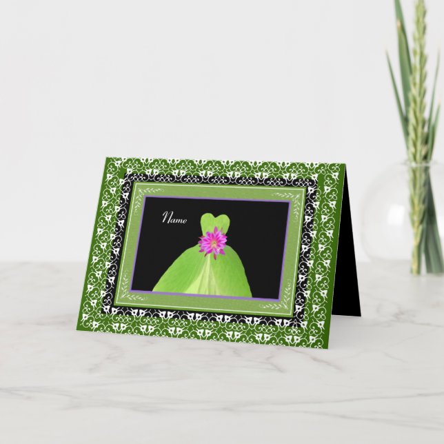 NAMN - Bridesmaid Inbjudan LIME GREEN Gown (Framsida)