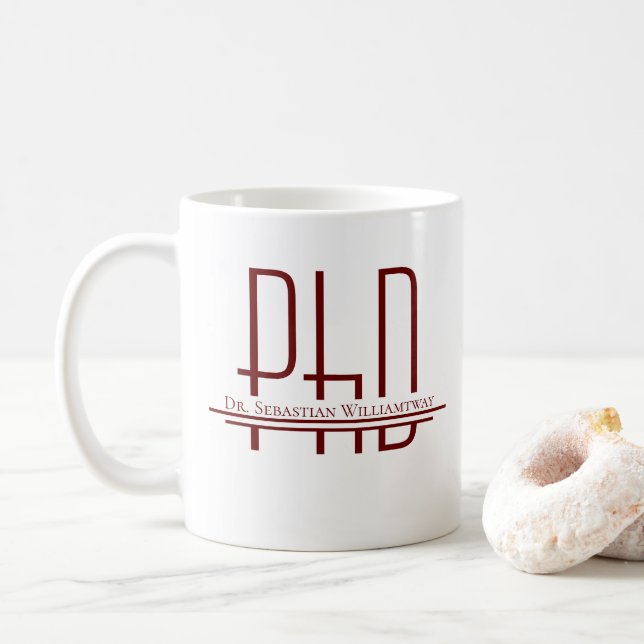 Namn Burgundy PhD Studenten Kaffemugg (Med munk)