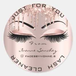 Namn bussborrningar Rosa Brows Lash Social Runt Klistermärke