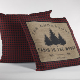 Namn Cabin-familjen Rustic Land i Skogen Kudde