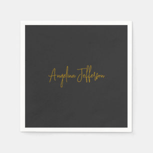 Namn Calligraphy Professionell Elegant Guld Färg Pappersservett