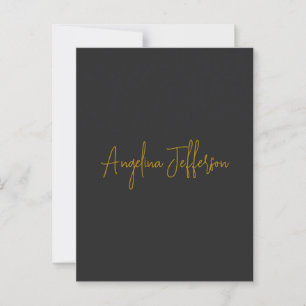 Namn Calligraphy Professionell Elegant Guld Färg Vykort