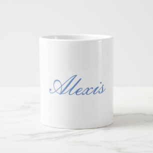 Namn Calligraphy Script Plain Simple Blue Jumbo Mugg