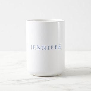 Namn Calligraphy Script Plain Simple Blue Kaffemugg