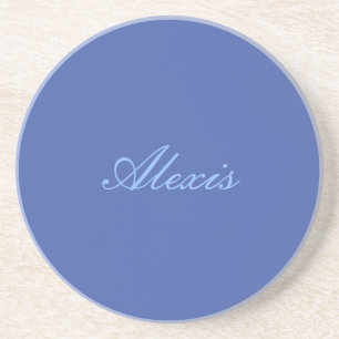 Namn Calligraphy Script Plain Simple Blue Underlägg
