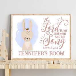 Namn Christian Cute Bunny Rabbit Bible Quote Poster