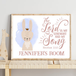 Namn Christian Cute Bunny Rabbit Bible Quote Poster