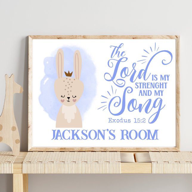 Namn Christian Cute Bunny Rabbit Bible Quote Poster (Skapare uppladdad)