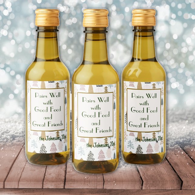 Namn-citat || Winter Rustic Julgranar (10) Vinetikett (Skapare uppladdad)